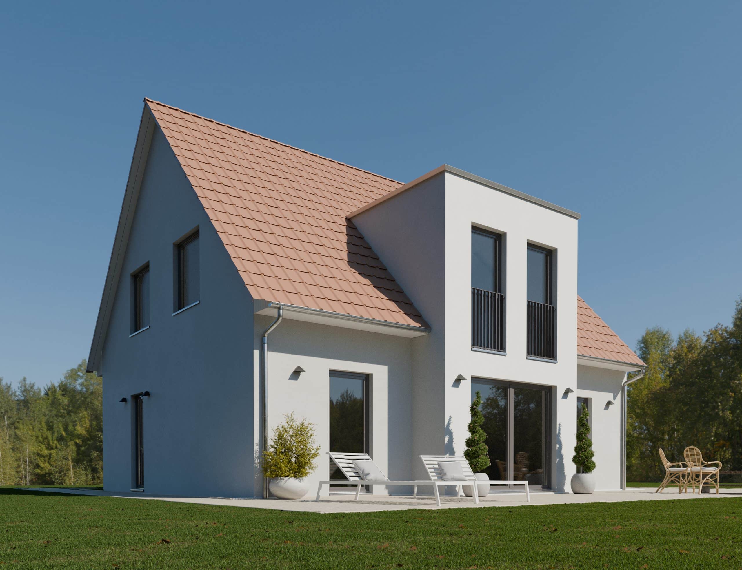 Lichtblocker unter 3D-Hausmodell